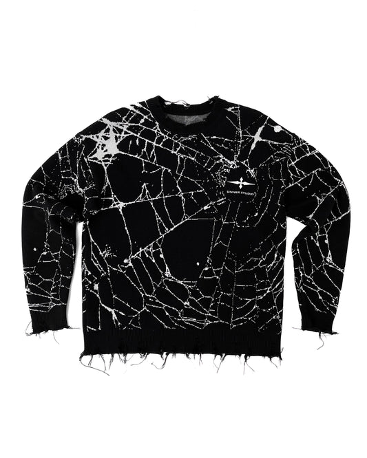 SPIDER WEB DISTRESSED JUMPER i